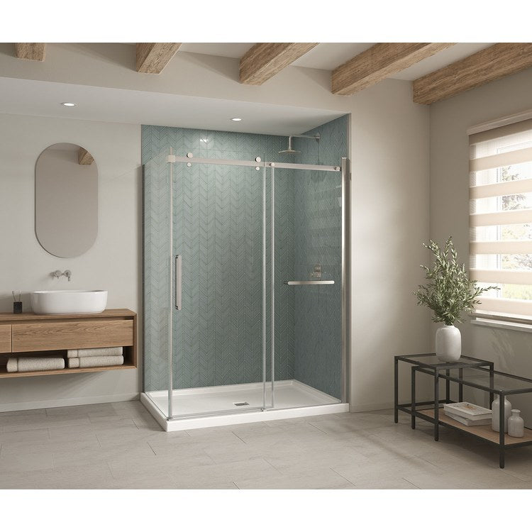 Shower Base B3 Corner Right White 60 x 42 Inch Acrylic Square Center Drain - Image 1