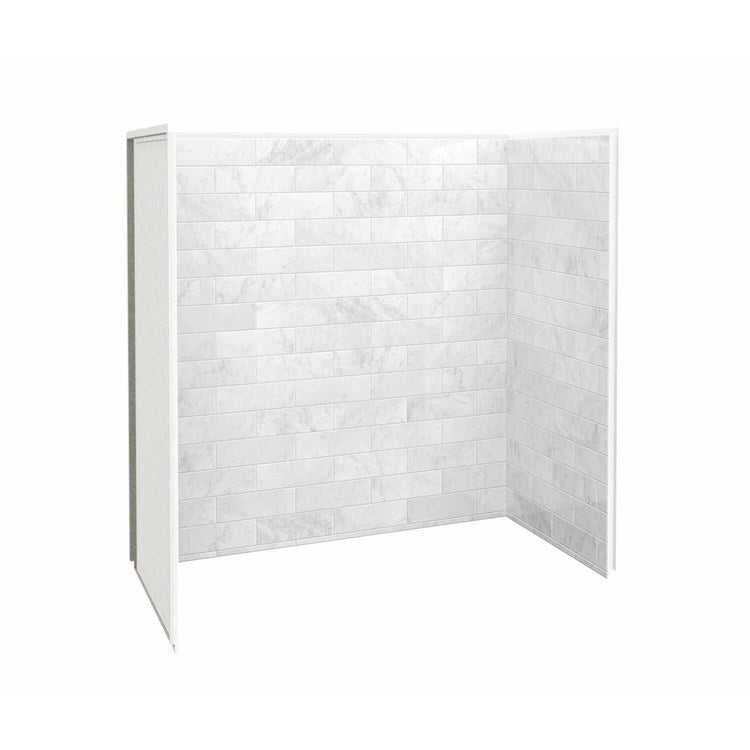 Tub Wall Utile 3 Piece Marble 60 x 32 x 60 Inch Carrara Composite for Direct to Stud 60x32x60 Inch