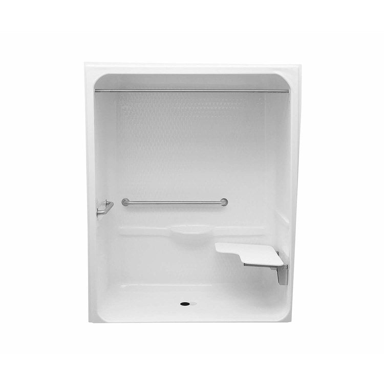 Shower MXQSI-6430-BF 0.875 Inch ADA Alcove 1 Piece White 64 x 30 Inch ADA Acrylic Right Seat Center Drain 64-1/2 Inch ADA - Image 1