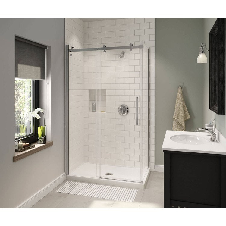 Shower Base B3X Corner Left Stabili-T White 48 x 36 Inch Acrylic Center Drain - Image 1