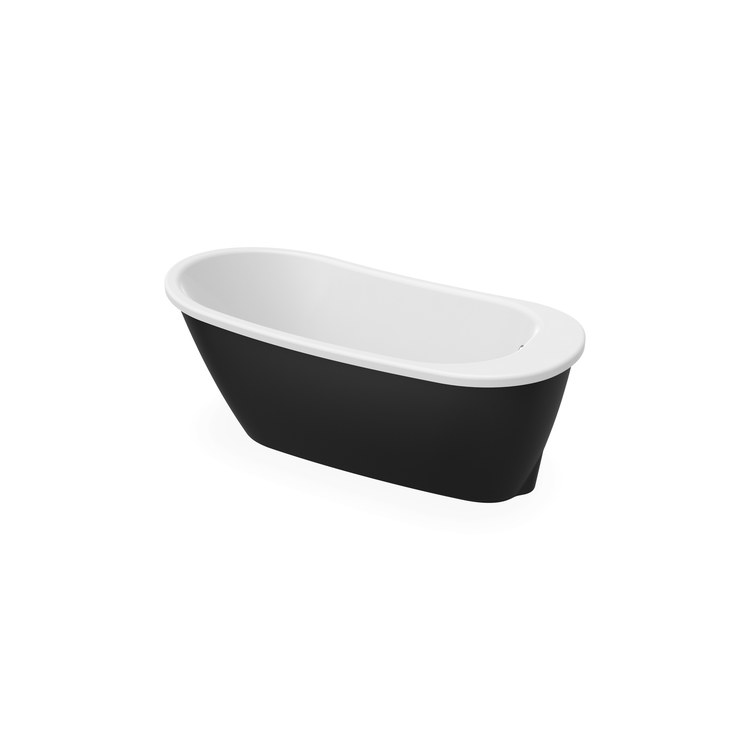 Freestanding Tub Sax 60 x 32 x 24-7/8 Inch 2 Piece Black End Drain Oval - Image 3