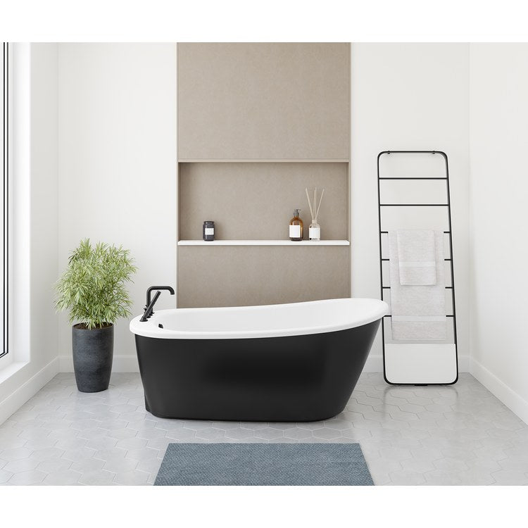 Freestanding Tub Sax 60 x 32 x 24-7/8 Inch 2 Piece Black End Drain Oval - Image 1