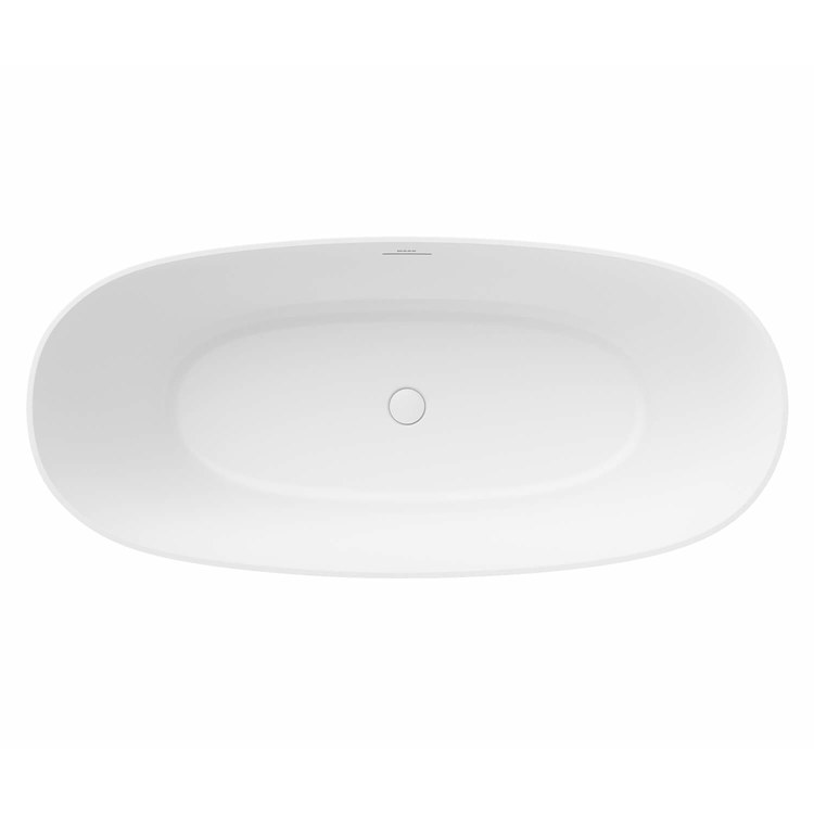 Freestanding Tub Valentina 66-7/8 x 31-1/2 x 23-1/2 Inch 1 Piece Center Drain Matte White Oval - Image 3