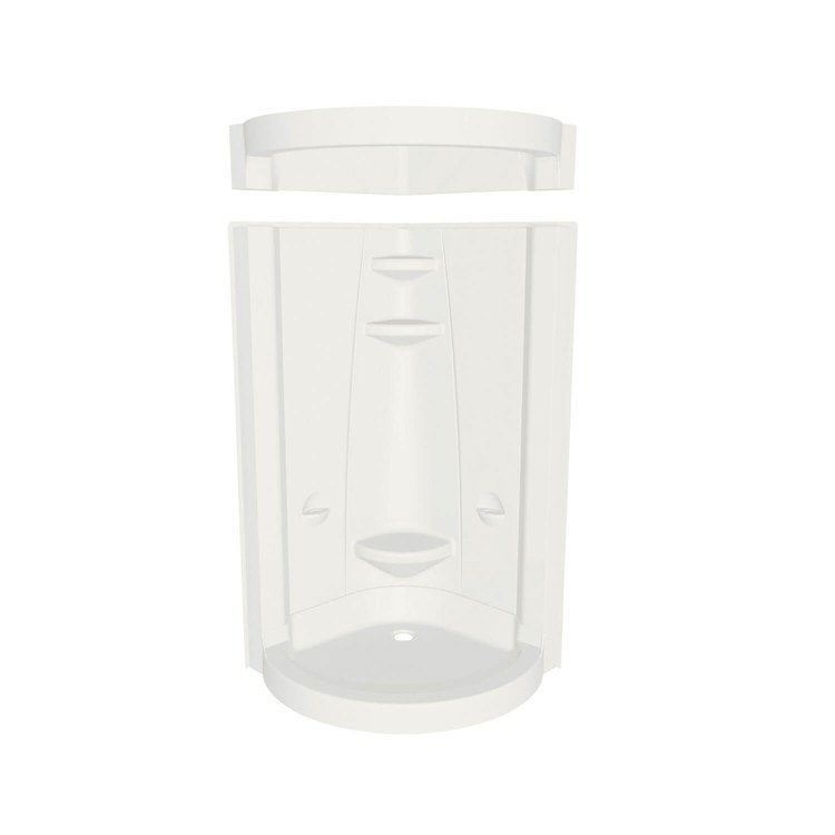 Shower Freestyle Corner Round 2 Piece White 40 x 40 Inch Acrylic Center Seat Center Drain 39-1/2 Inch - Image 2