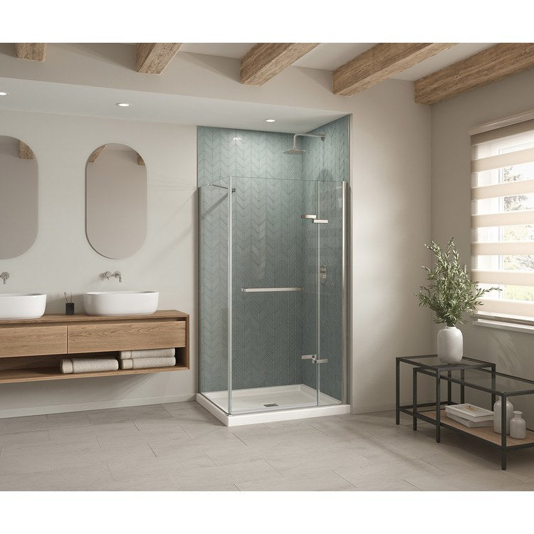 Shower Base B3 Corner Right White 42 x 36 Inch Acrylic Square Center Drain - Image 1