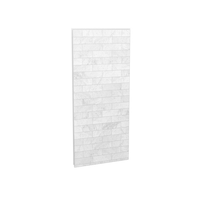 Back Wall Utile Marble 36 x 1-1/8 x 80 Inch Carrara Composite for Direct to Stud 36x1-1/8x80 Inch - Image 1