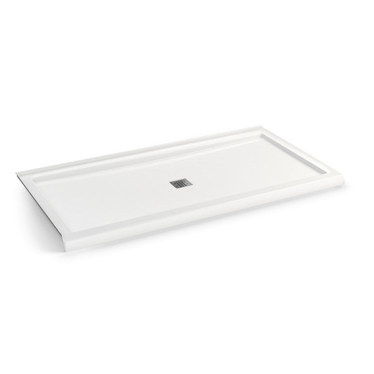 Shower Base B3 Corner Left White 72 x 36 Inch Acrylic Square Center Drain - Image 3