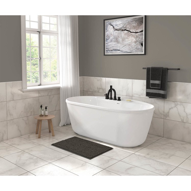 Freestanding Tub Eldora 64 x 34 x 23 Inch 2 Piece White Center Drain Oval - Image 1