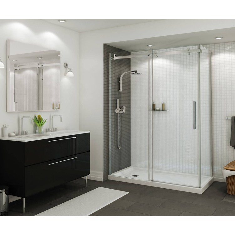Shower Base B3 Corner Left White 60 x 34 Inch Acrylic Square Left Drain - Image 1