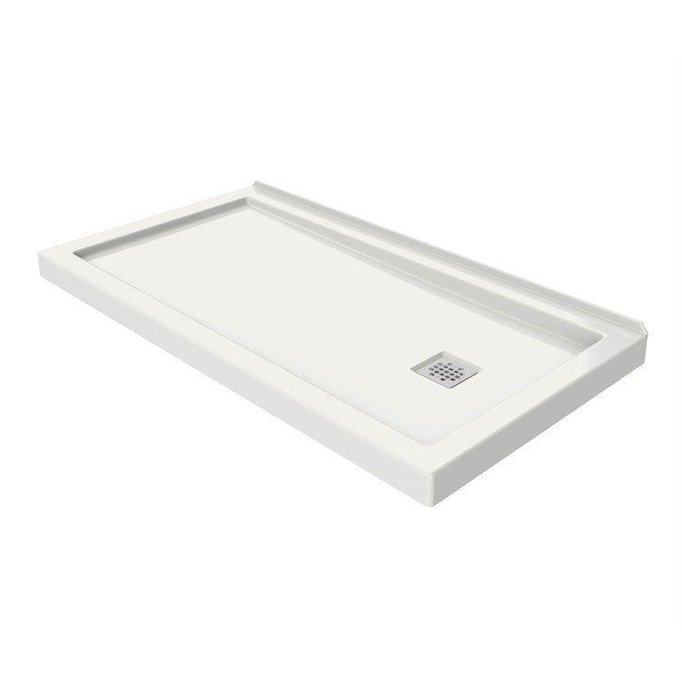 Shower Base B3 Wall Mounted White 60 x 30 Inch Acrylic Square Left Drain - Image 2