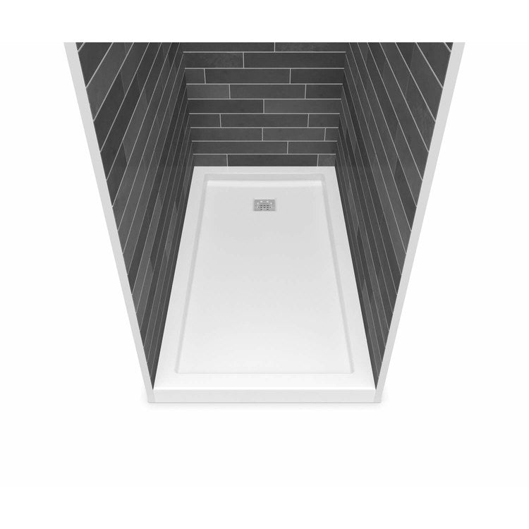 Shower Base B3 Alcove Deep White 60 x 36 Inch Acrylic Square Rear Drain - Image 1