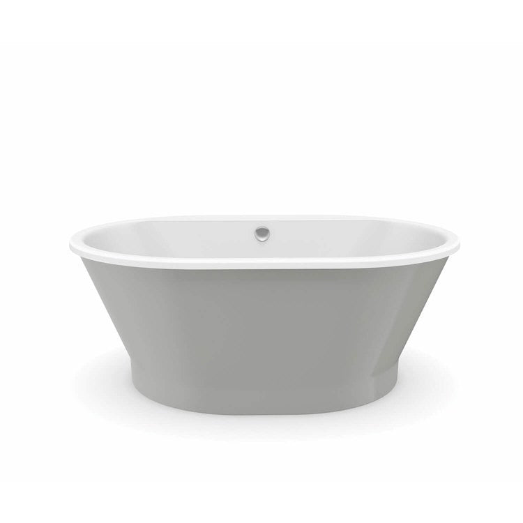 Freestanding Tub Brioso 60 x 42 x 23 Inch 2 Piece Sterling Silver Center Drain Oval - Image 1