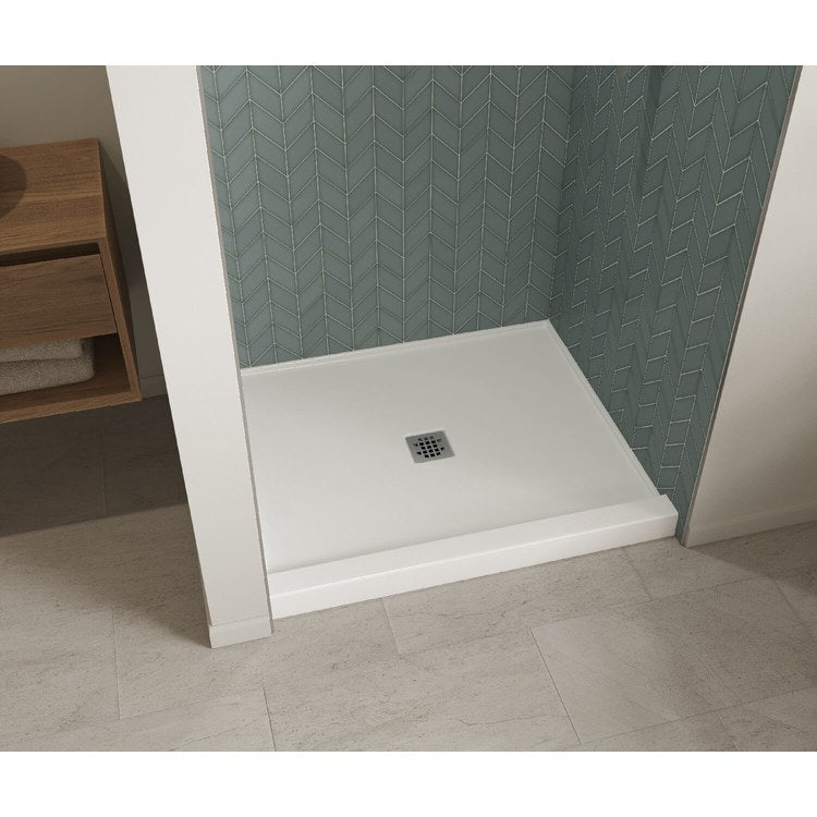 Shower Base B3X Alcove White 42 x 36 Inch Acrylic Center Drain - Image 2