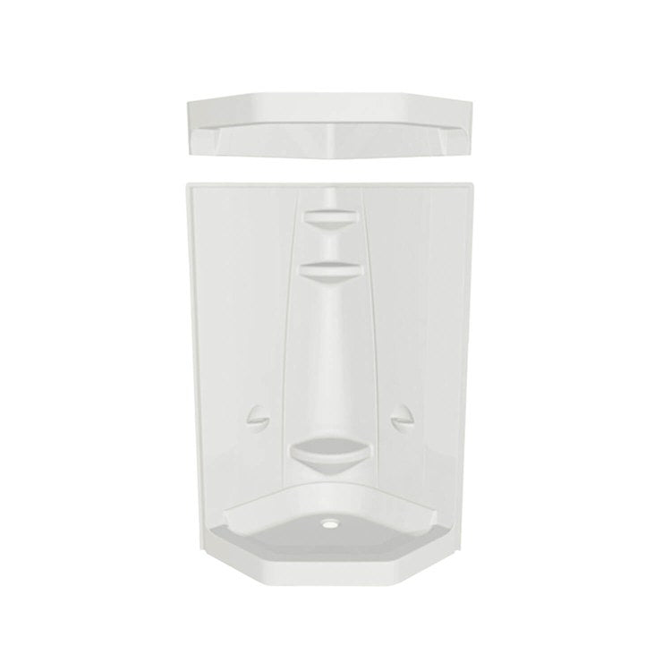 Shower Freestyle Neo-Angle Corner 1 Piece White 37 x 37 Inch Acrylic Center Footrest Center Drain 36-1/2 Inch - Image 3