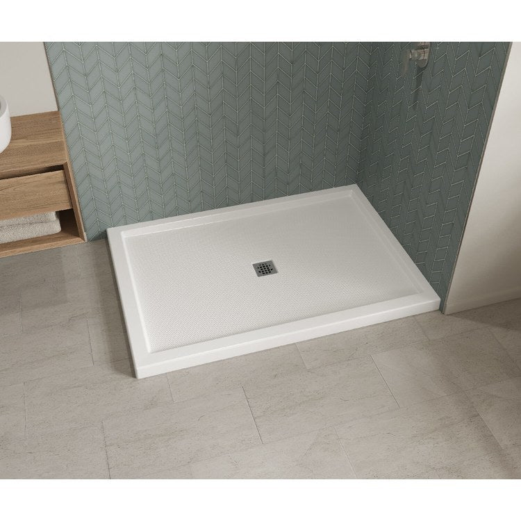 Shower Base B3 Corner Right Stabili-T White 60 x 42 Inch Acrylic Square Center Drain - Image 2