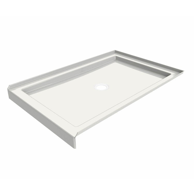 Shower Base B3 Alcove Deep White 48 x 34 Inch Acrylic Round Center Drain - Image 1