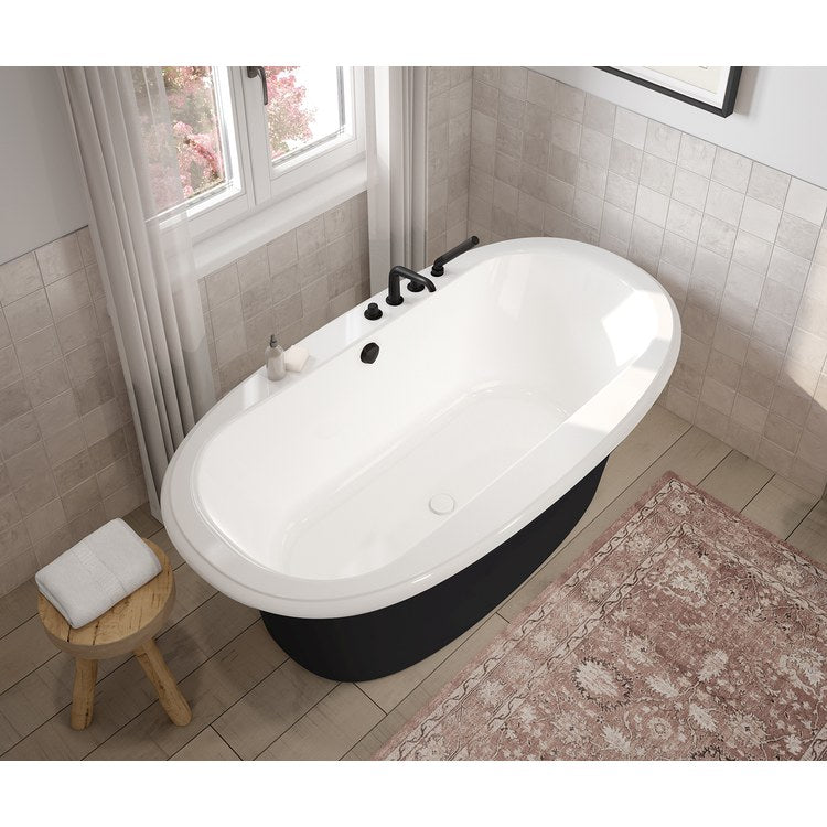 Freestanding Tub Ella Sleek 66 x 36 x 24 Inch 2 Piece Black Center Drain Oval - Image 2