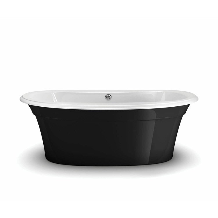 Freestanding Tub Ella Sleek 66 x 36 x 24 Inch 2 Piece Black Center Drain Oval - Image 3