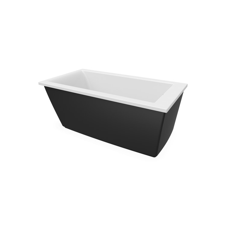 Freestanding Tub Elinor 60 x 32 x 23 Inch 2 Piece Black End Drain Rectangle - Image 2