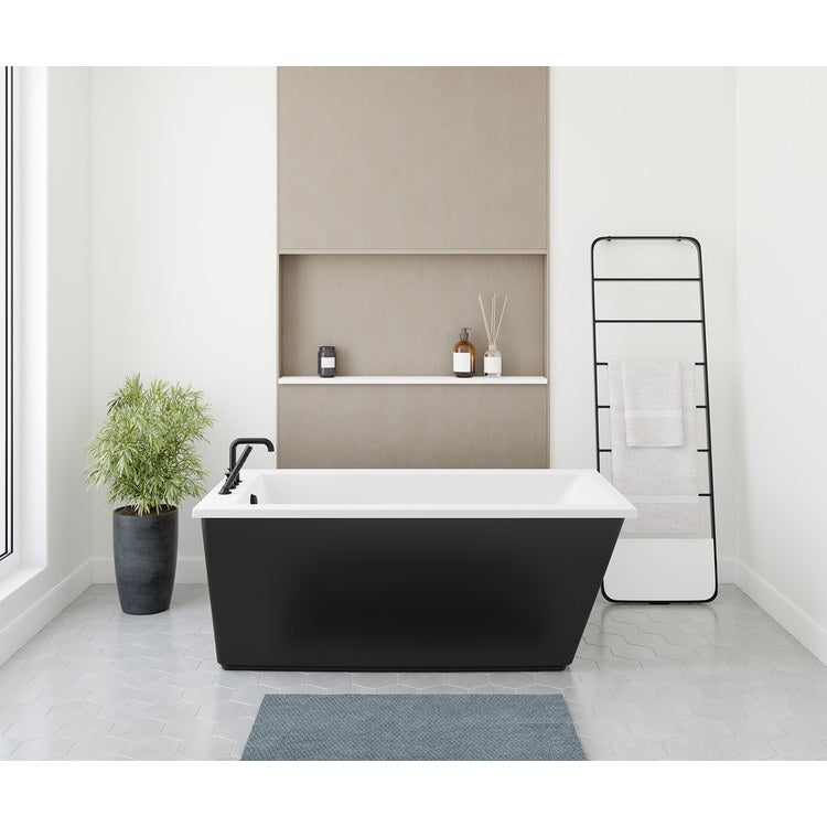 Freestanding Tub Elinor 60 x 32 x 23 Inch 2 Piece Black End Drain Rectangle - Image 1