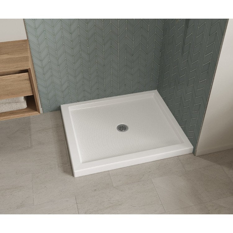 Shower Base B3 Corner Right Stabili-T White 42 x 36 Inch Acrylic Round Center Drain - Image 2
