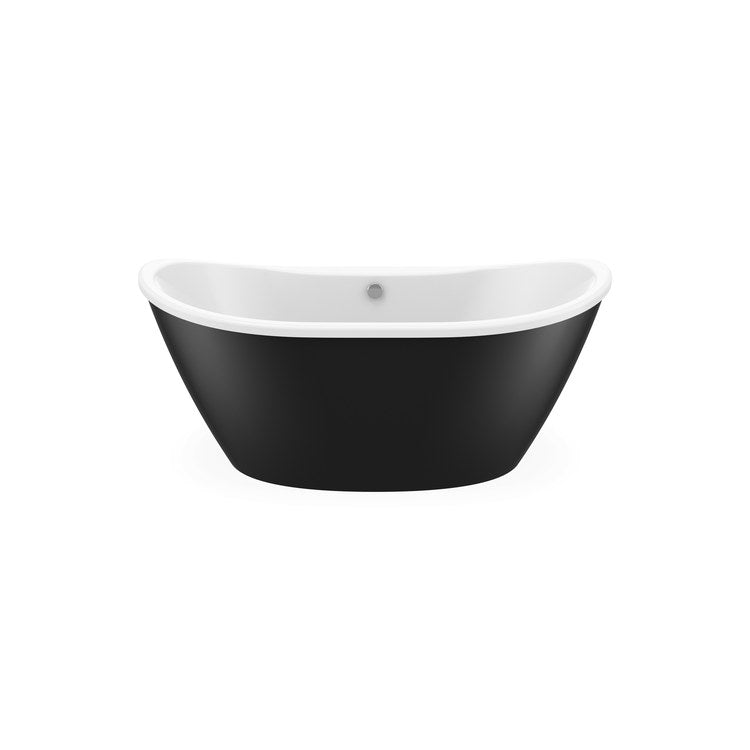 Freestanding Tub Delsia 60 x 32 x 26-5/8 Inch 2 Piece Black Center Drain Oval - Image 1