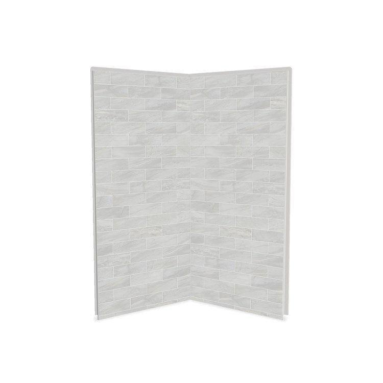 Shower Wall Utile 2 Piece Corner Organik 36 x 1-1/8 x 80 Inch Permafrost Composite for Direct to Stud 36x1-1/8x80 Inch - Image 1