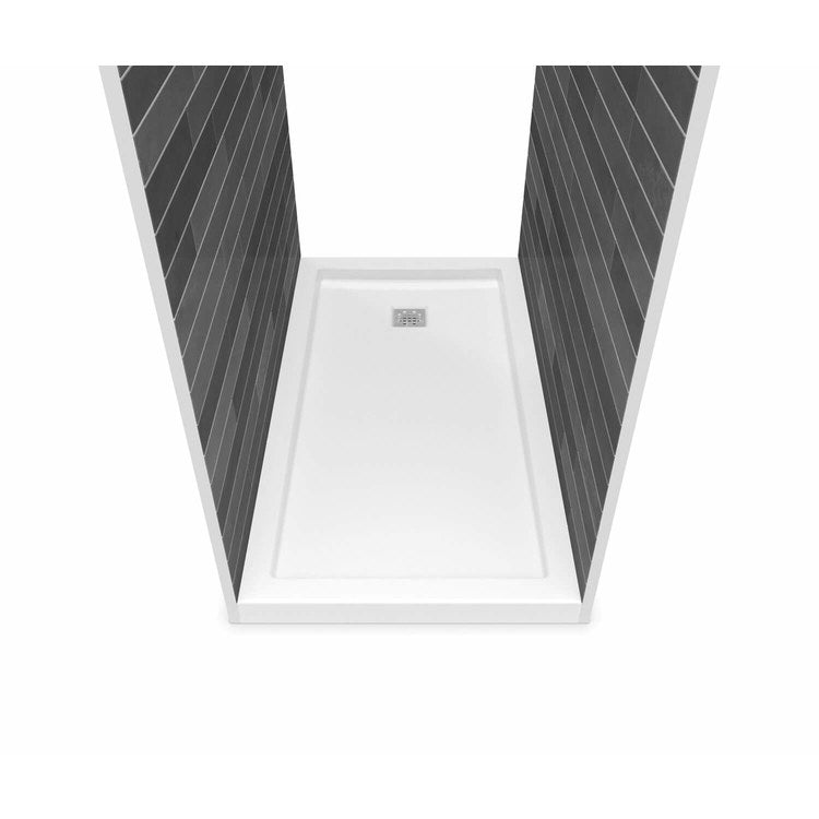 Shower Base B3 Tunnel White 60 x 36 Inch Acrylic Square Center Drain - Image 1