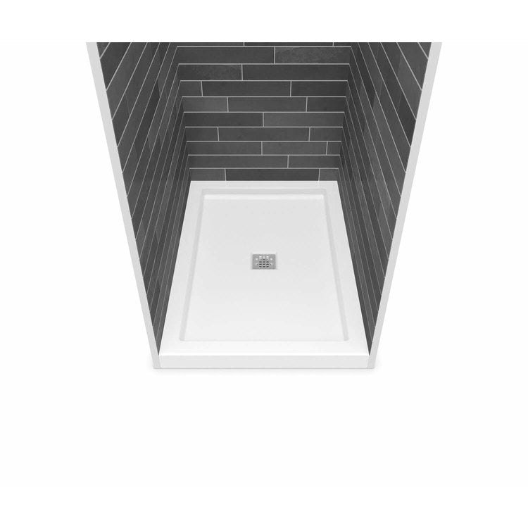 Shower Base B3 Alcove Deep White 48 x 34 Inch Acrylic Square Center Drain - Image 1