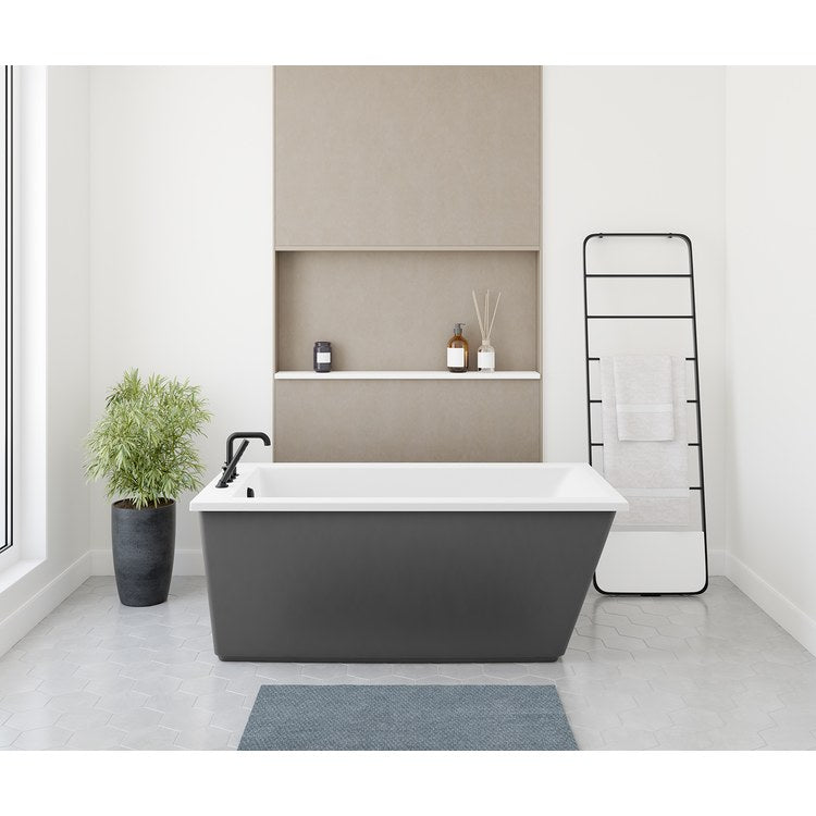 Freestanding Tub Elinor 60 x 32 x 23 Inch 2 Piece Thunder Gray End Drain Rectangle - Image 1