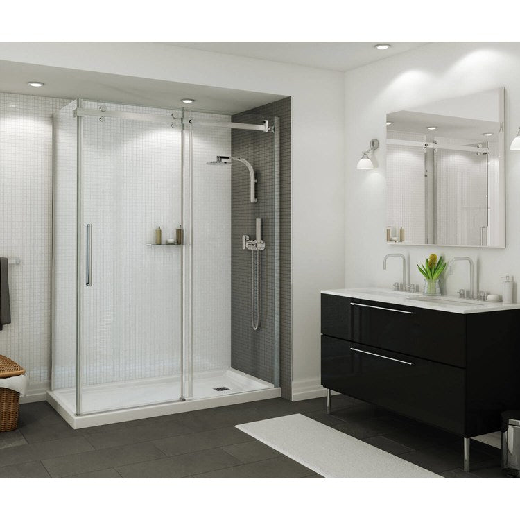 Shower Base B3 Corner Right White 60 x 34 Inch Acrylic Square Right Drain - Image 1