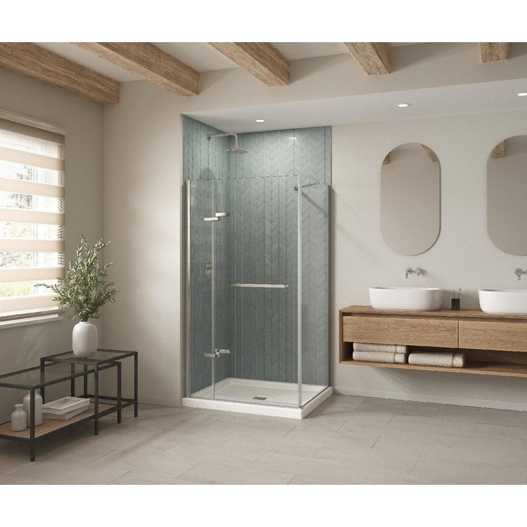 Shower Base B3 Corner Left Stabili-T White 48 x 34 Inch Acrylic Square Center Drain - Image 1