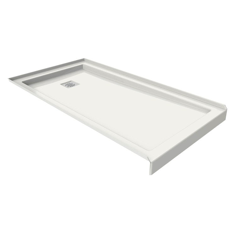 Shower Base B3 Alcove Deep White 60 x 30 Inch Acrylic Square Rear Drain - Image 2