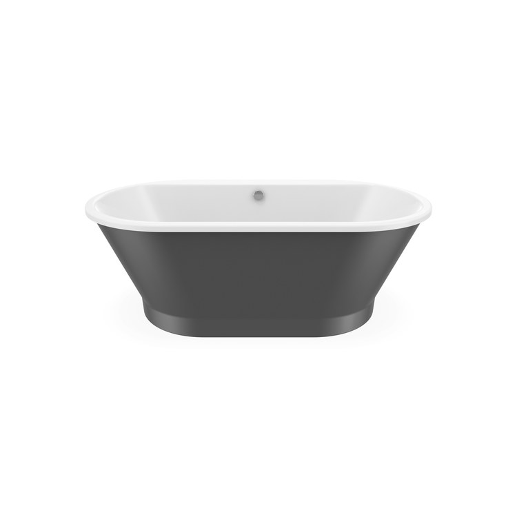 Freestanding Tub Brioso 66 x 36 x 23 Inch 2 Piece Thunder Gray Center Drain Oval - Image 2