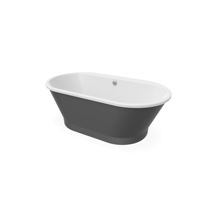 Freestanding Tub Brioso 66 x 36 x 23 Inch 2 Piece Thunder Gray Center Drain Oval - Image 3