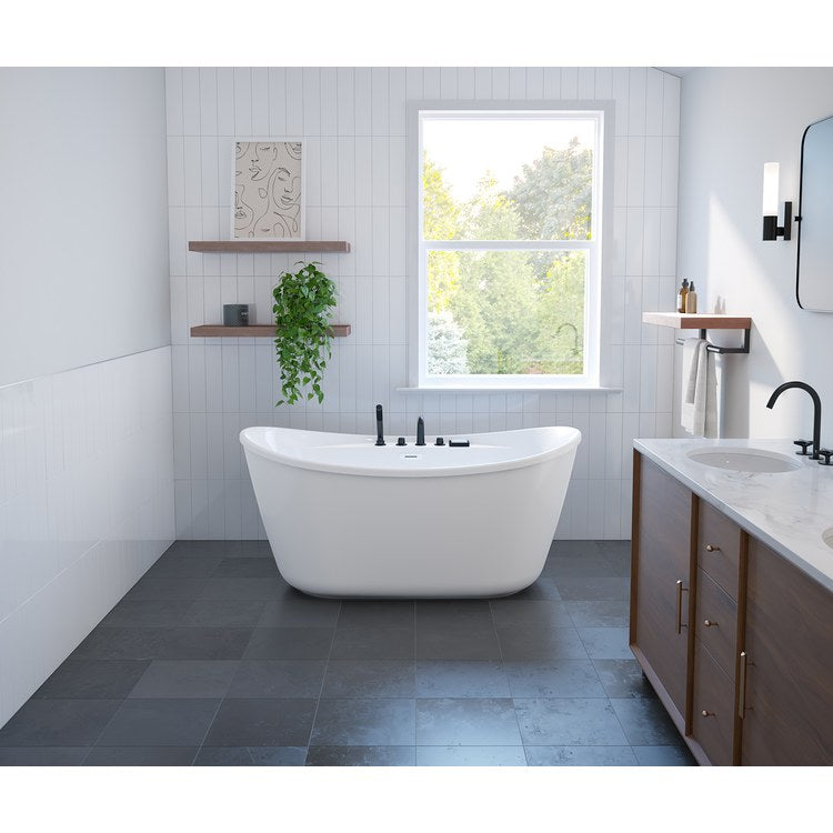 Freestanding Tub Sonoma 58 x 32 x 27 Inch 2 Piece White Center Drain Oval - Image 1