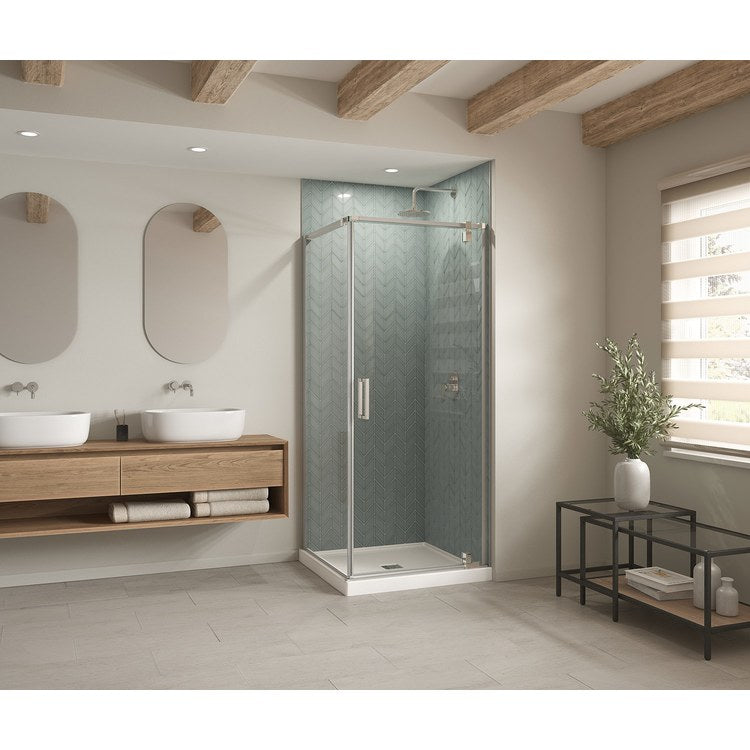 Shower Base B3X Corner Left or Right White 36 x 36 Inch Acrylic Center Drain - Image 1