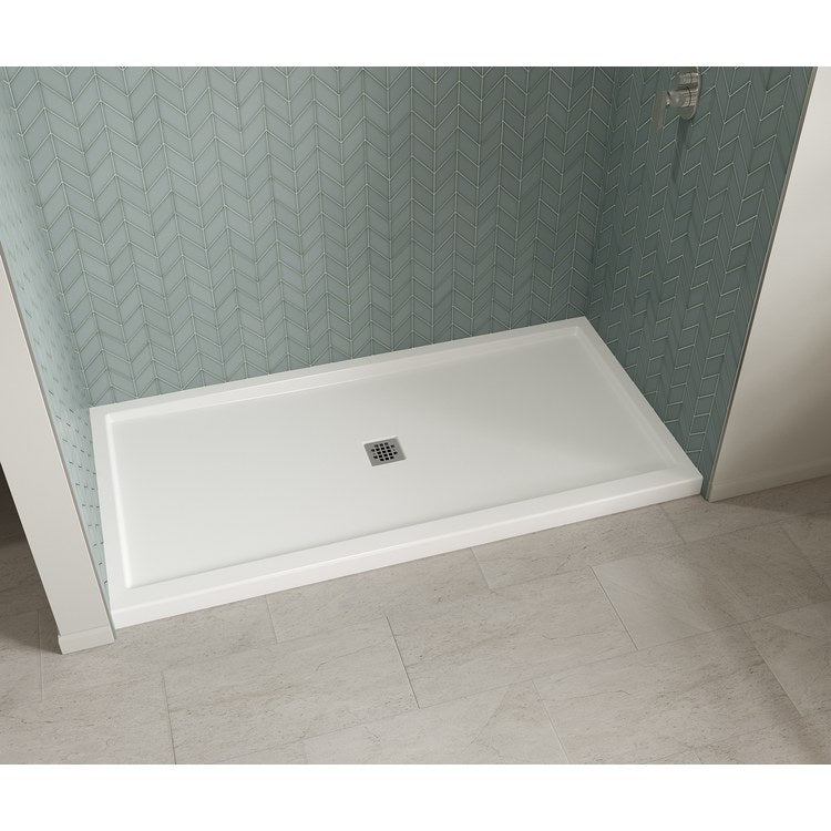 Shower Base B3 Alcove White 72 x 36 Inch Acrylic Square Center Drain - Image 3