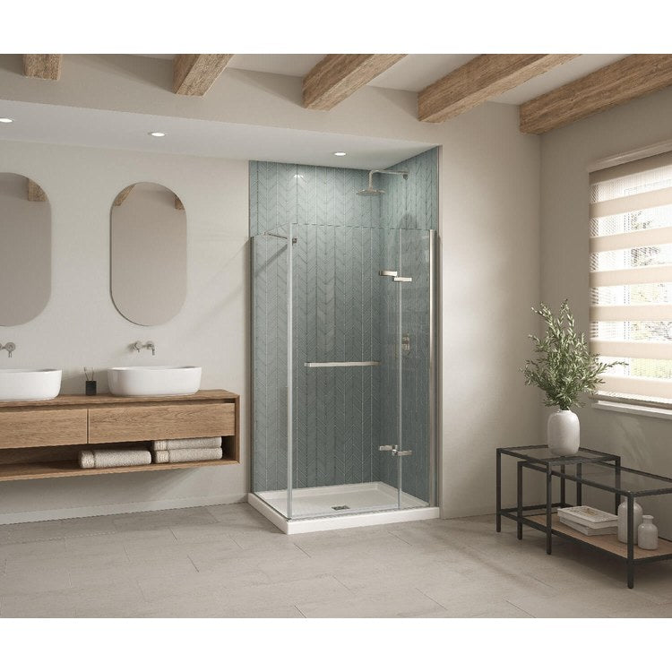 Shower Base B3 Corner Right Stabili-T White 48 x 32 Inch Acrylic Square Center Drain - Image 1