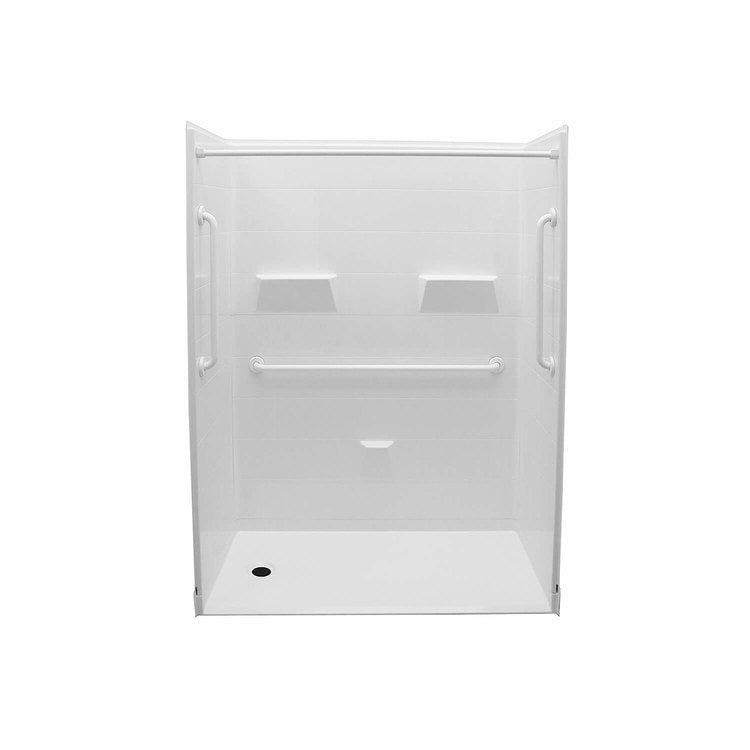 Shower MXQSI-6030-BF 1 IN Alcove 5 Piece White 62 x 32 Inch AcrylX Right Hand Drain