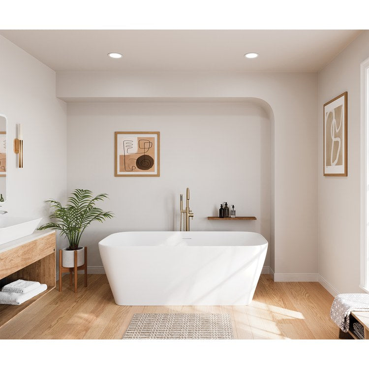 Freestanding Tub Renata 66-7/8 x 31-1/2 x 23-5/8 Inch Matte White Center Drain Rectangle - Image 1