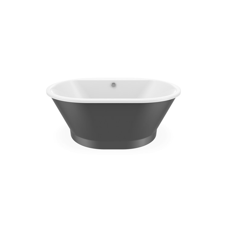 Freestanding Tub Brioso 60 x 42 x 23 Inch 2 Piece Thunder Gray Center Drain Oval - Image 2