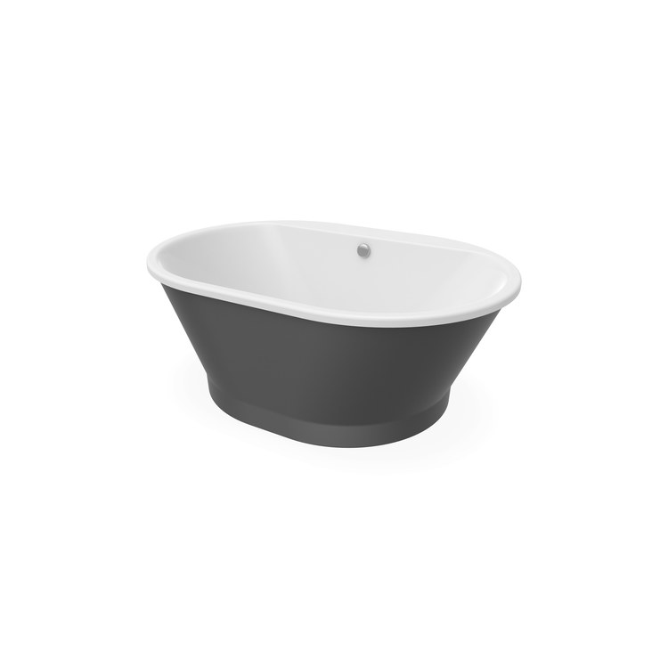 Freestanding Tub Brioso 60 x 42 x 23 Inch 2 Piece Thunder Gray Center Drain Oval - Image 3