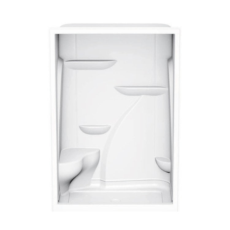 Shower M160 Alcove 1 Piece White 60 x 36 Inch Acrylic Right Seat Center Drain 60 Inch - Image 1