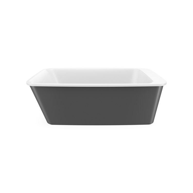 Freestanding Tub Lounge 64 x 34 Inch 2 Piece Thunder Gray End Rectangle - Image 2