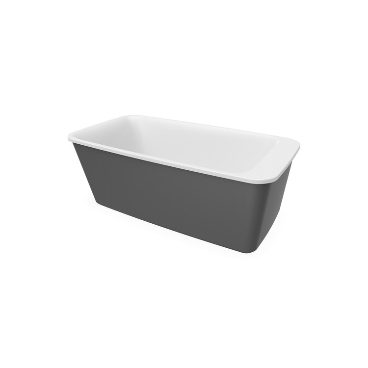 Freestanding Tub Lounge 64 x 34 Inch 2 Piece Thunder Gray End Rectangle - Image 3
