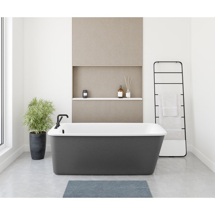 Freestanding Tub Lounge 64 x 34 Inch 2 Piece Thunder Gray End Rectangle - Image 1
