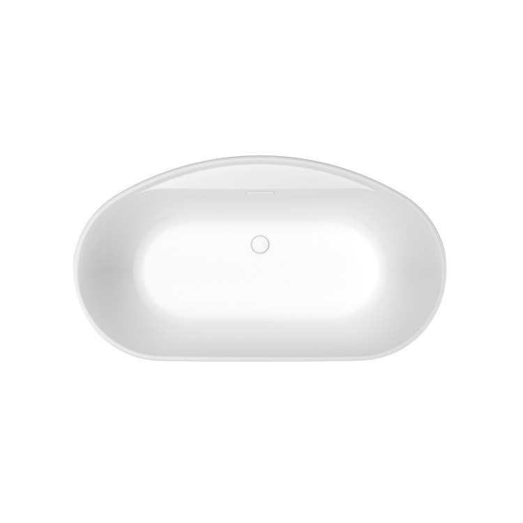 Freestanding Tub Eldora 58 x 32 x 23 Inch White Center Drain Oval - Image 3