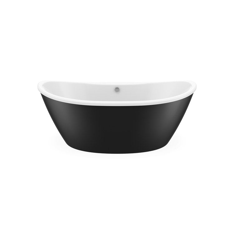 Freestanding Tub Delsia 66 x 36 x 26-5/8 Inch 2 Piece Black Center Drain Oval - Image 1