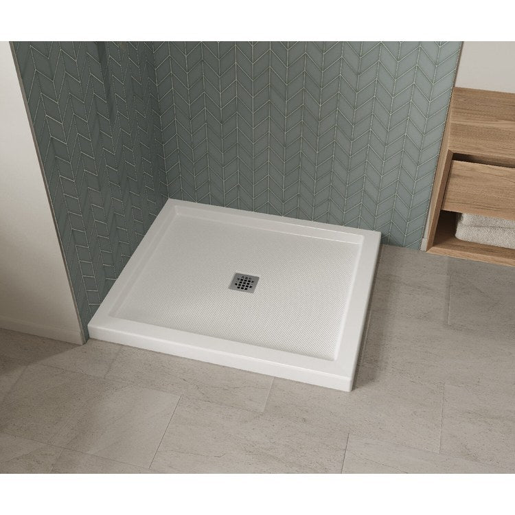 Shower Base B3 Corner Left Stabili-T White 42 x 36 Inch Acrylic Square Center Drain - Image 2